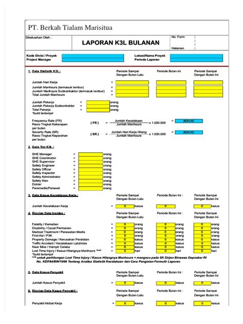 Format Laporan Bulanan Perusahaan