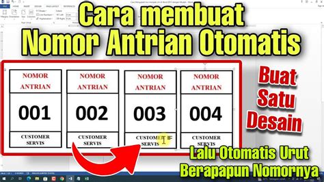 Format Nomor Antrian