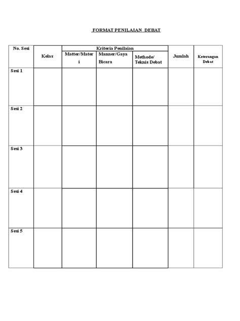 Format Penilaian Debat