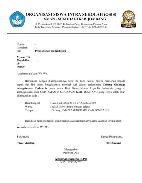 Format Surat Permohonan Data