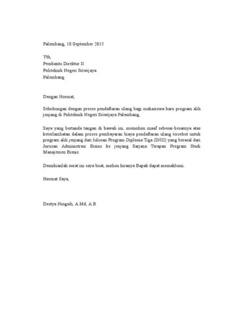Format Surat Permohonan Maaf Resmi