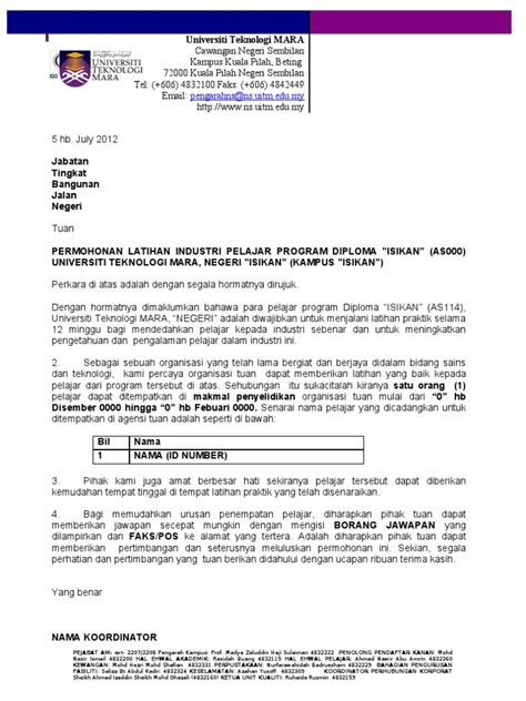 Format Surat Rasmi Uitm Puncak