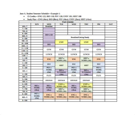 Format Time Schedule