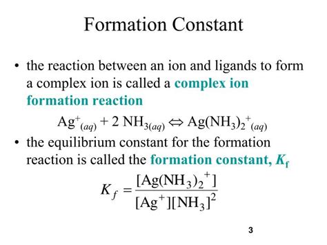 Formation Constant Definition