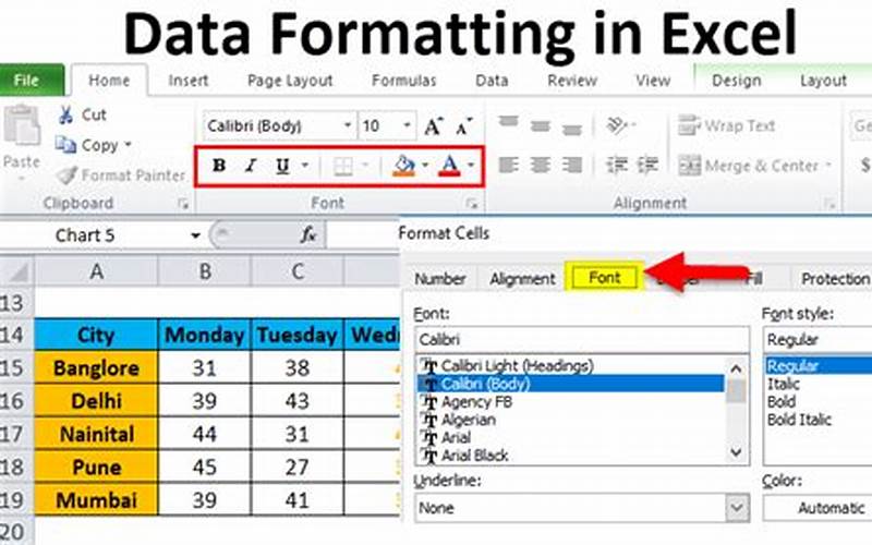 Formatting In Excel