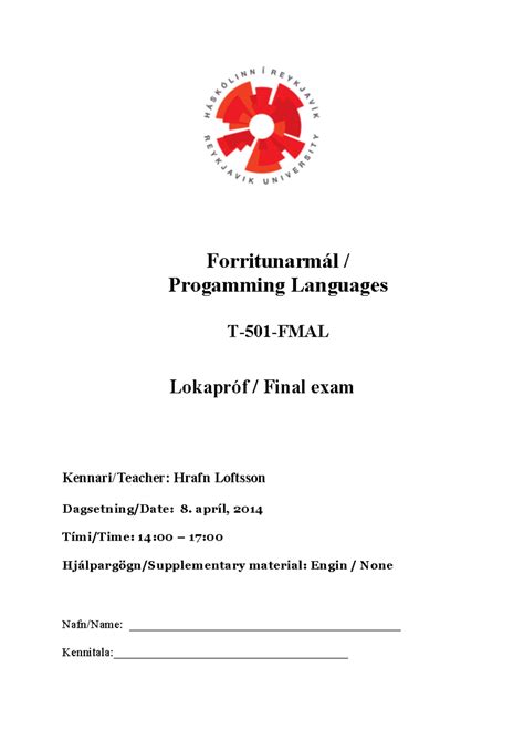 ForritunarmáL (Programming Language)
