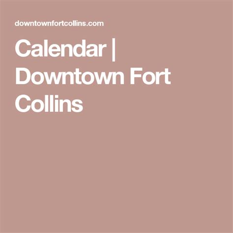 Fort Collins Calendar