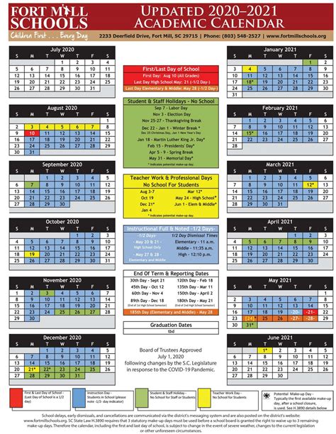 Fort Mill Calendar