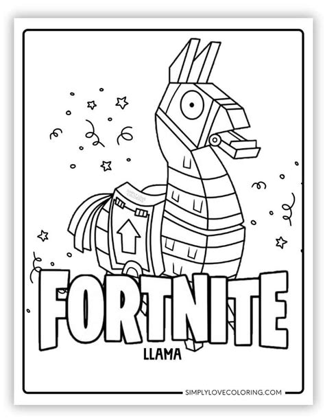 Fortnite Llama Coloring Pages