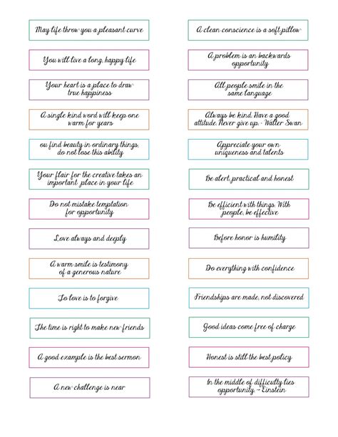 Fortunes For Fortune Cookies Printable