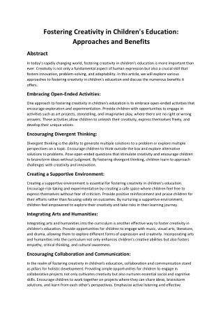 Fostering Creativity Without the Chaos