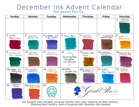 Fountain Pen Ink Advent Calendar