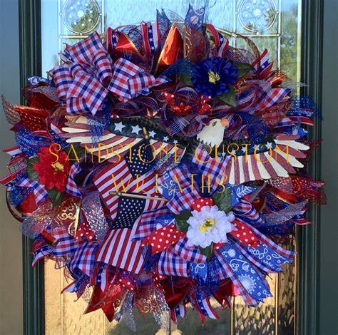 Fourth of July Deco Mesh Wreath Design