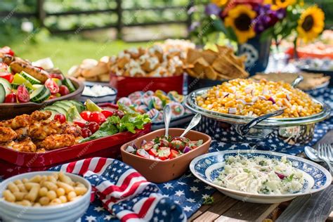 Fourth of July Potluck Table