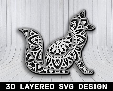 42+ Fox Mandala SVG, Fox Mandala SVG Cut Files, Fox Mandala Clipart, By Doodle Cloud Studio. Mandala Fox SVG Pdf Dxf Eps Studio Style Cut