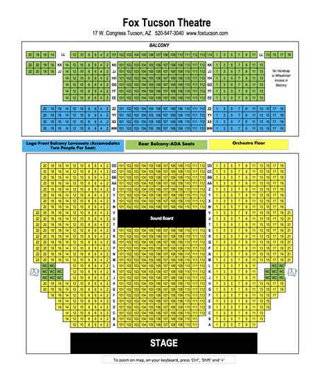 Fox Theater Tucson Az Seating Chart