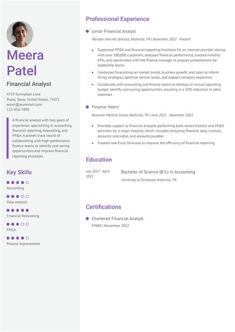 Fpa Resume Sample