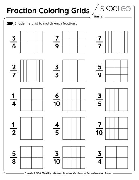 Fraction Coloring Worksheets 3rd Grade