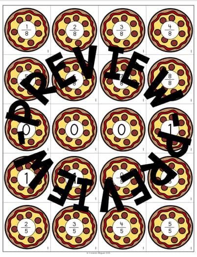 Fraction Practice with Pizza Divisions