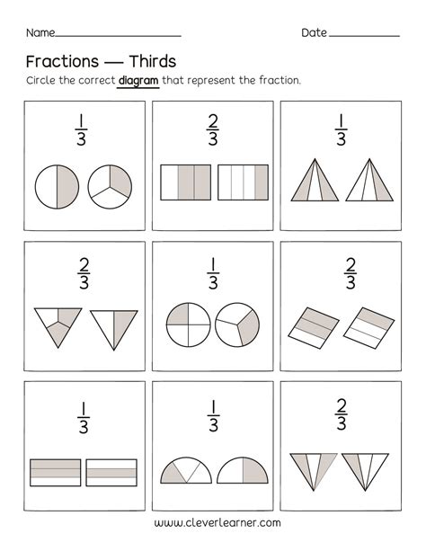 Fraction Worksheets For Kindergarten