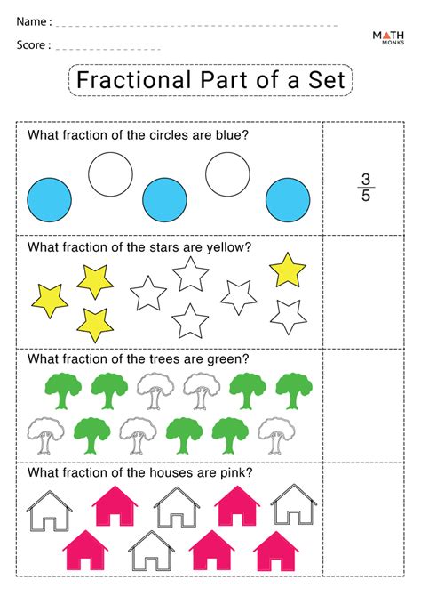 Fractions Of A Set Worksheets