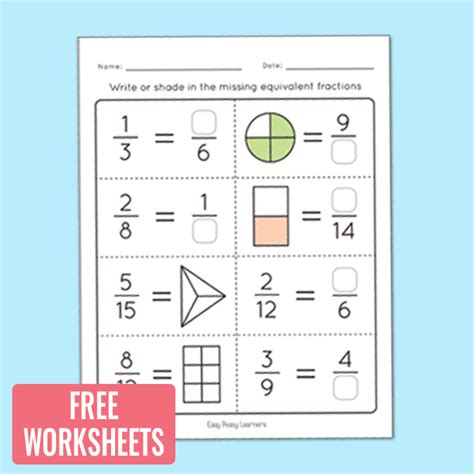 Fractions Worksheet Edhelper