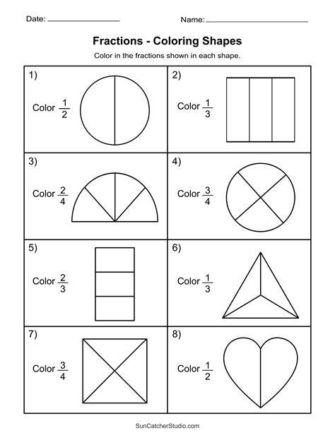 Fractions Worksheets Coloring – Free Printable Practice Sheets Pdf ...