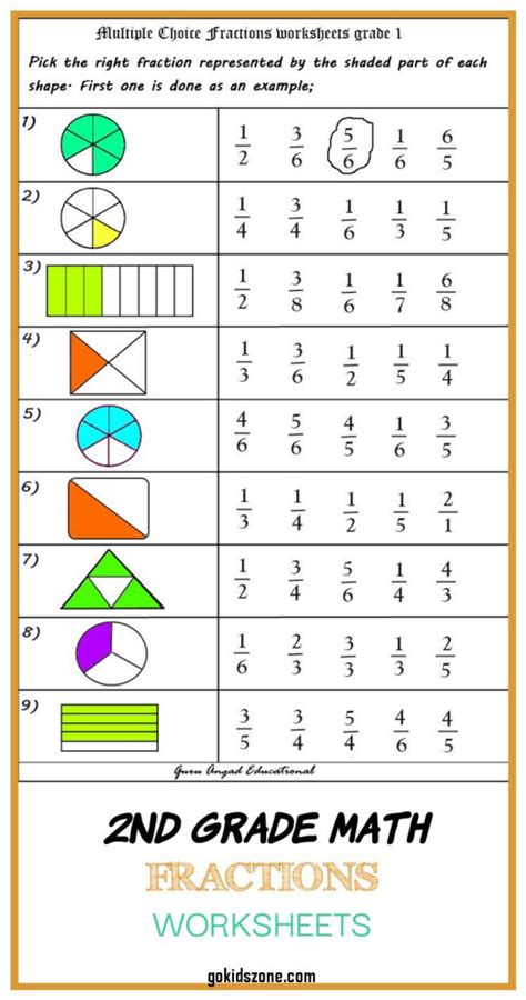 Fractions Worksheets Grade 2 I Maths - key2practice Workbooks