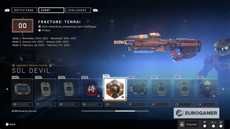 Halo Infinite Fracture Tenrai event Challenges, Tenrai dates and how