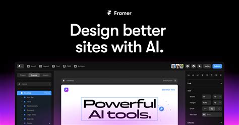 Framer AI website builder features