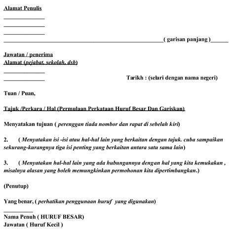 Frasa Surat Rasmi Format