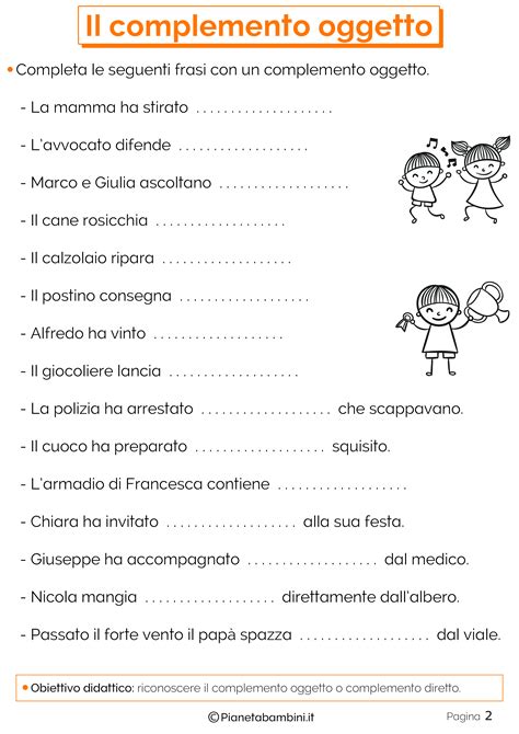 Frasi Con Il Complemento Oggetto