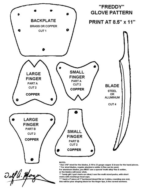 Freddy Glove Template