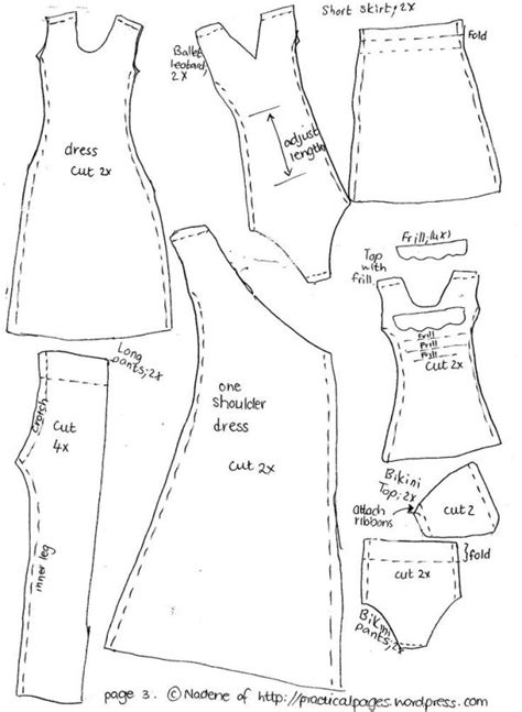Free Barbie Clothes Patterns Printable