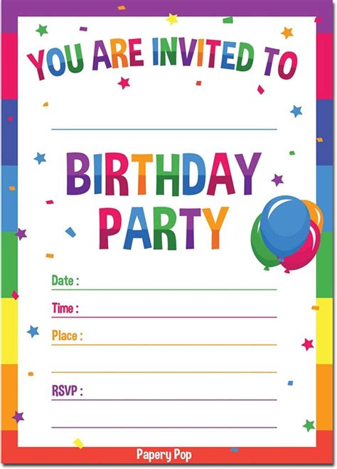 Free Birthday Invitation Cards Templates