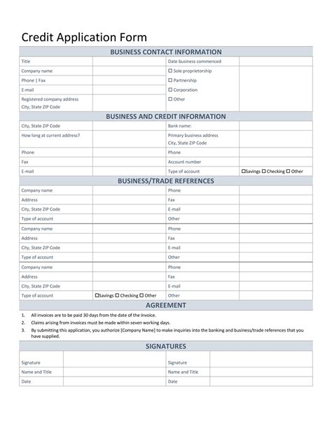 FREE 9+ Credit Application Forms in PDF MS Word