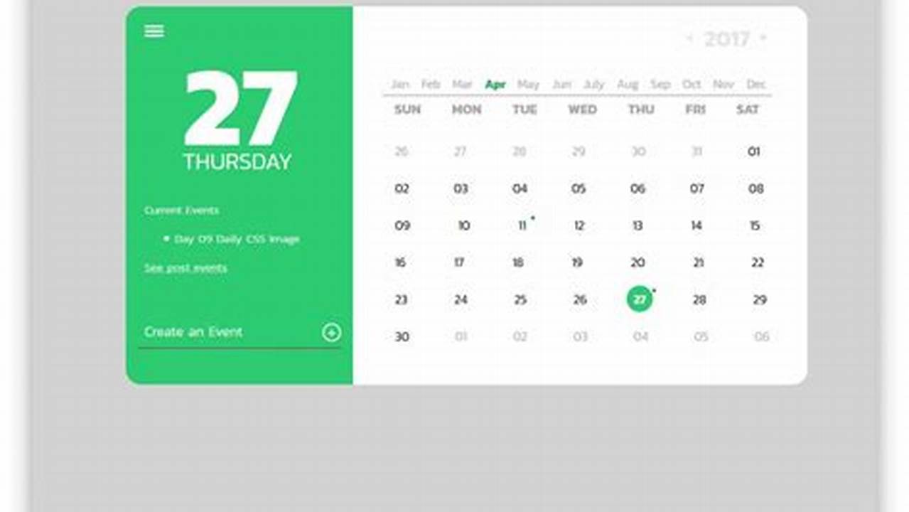 Free Calendar Html Code For Website