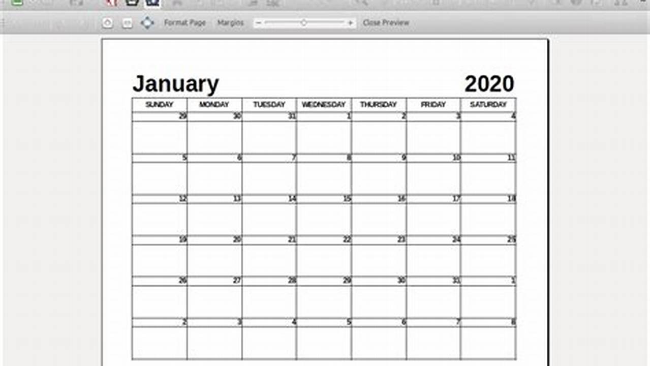 Free Calendar Templates For Libreoffice