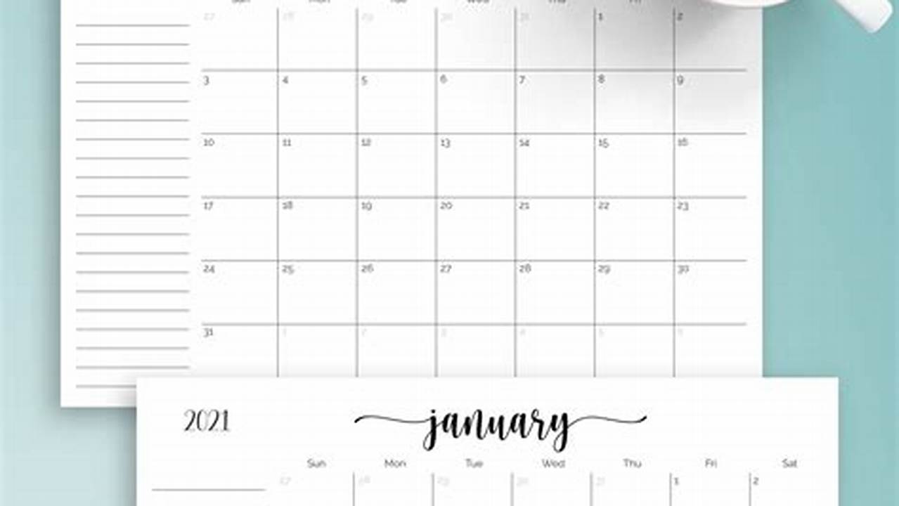 Free Calendar With Notes