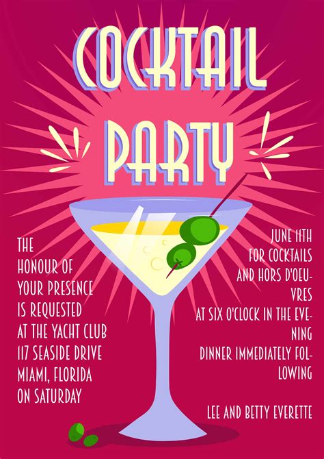Free Cocktail Party Invitation Templates