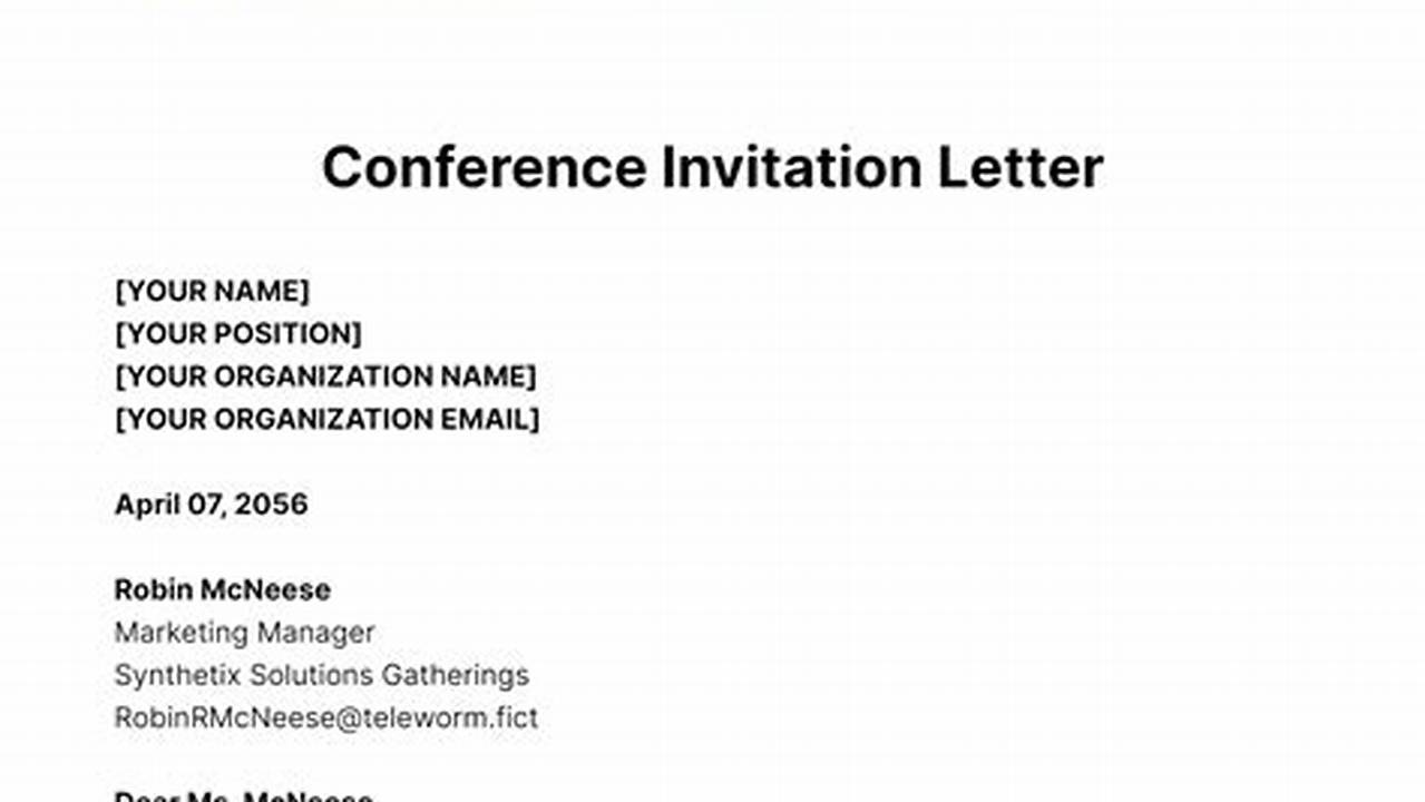 Free Conference Invitation Letter Usa 2025