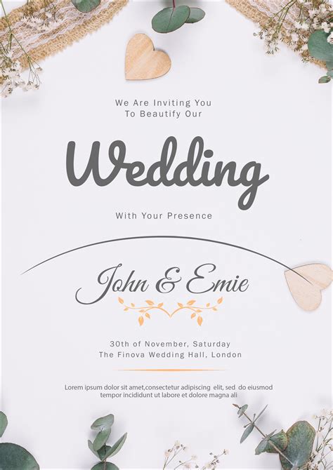 Realistic wedding invitation template in... Free Vector Freepik 