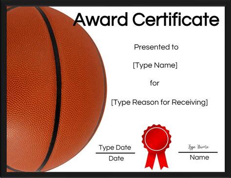 Free Editable Basketball Certificate Templates