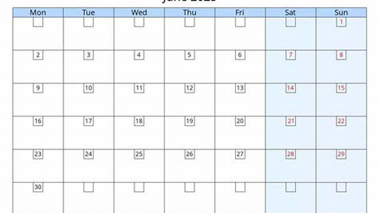 Free Editable June 2025 Calendar Google Drive