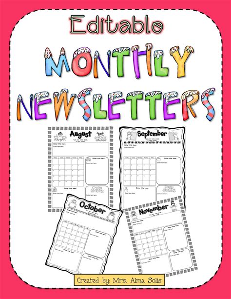 COMPLETELY editable newsletter for all grades! The Crafty Teacher