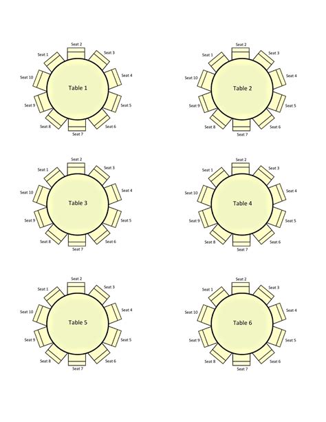 Free Editable Seating Chart Template