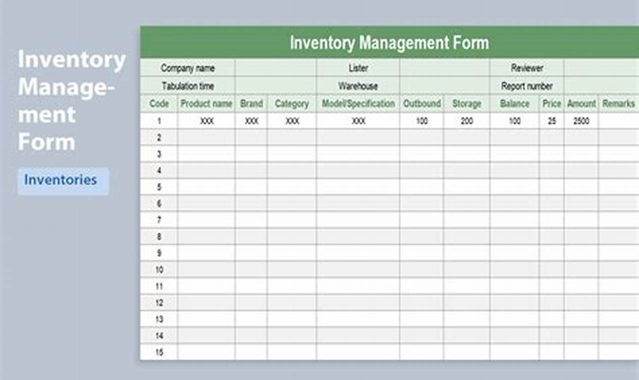 Free Excel Templates For Inventory Management