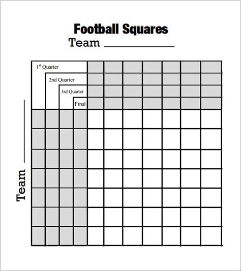Free Football Square Template