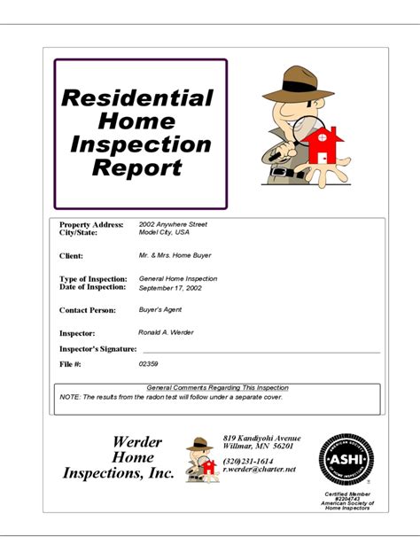 Free Home Inspection Report Template