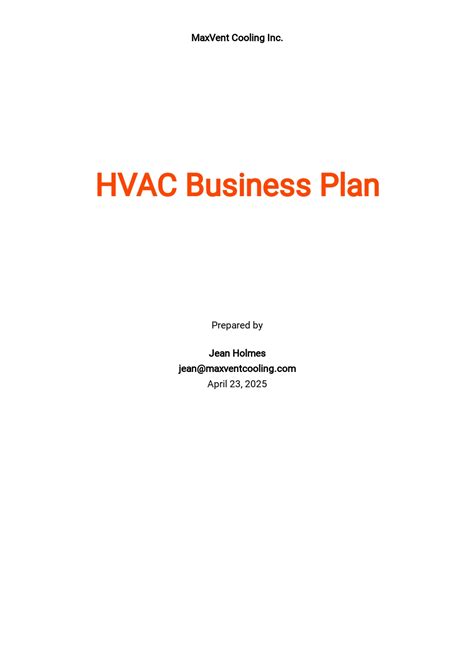Free Hvac Business Plan Template